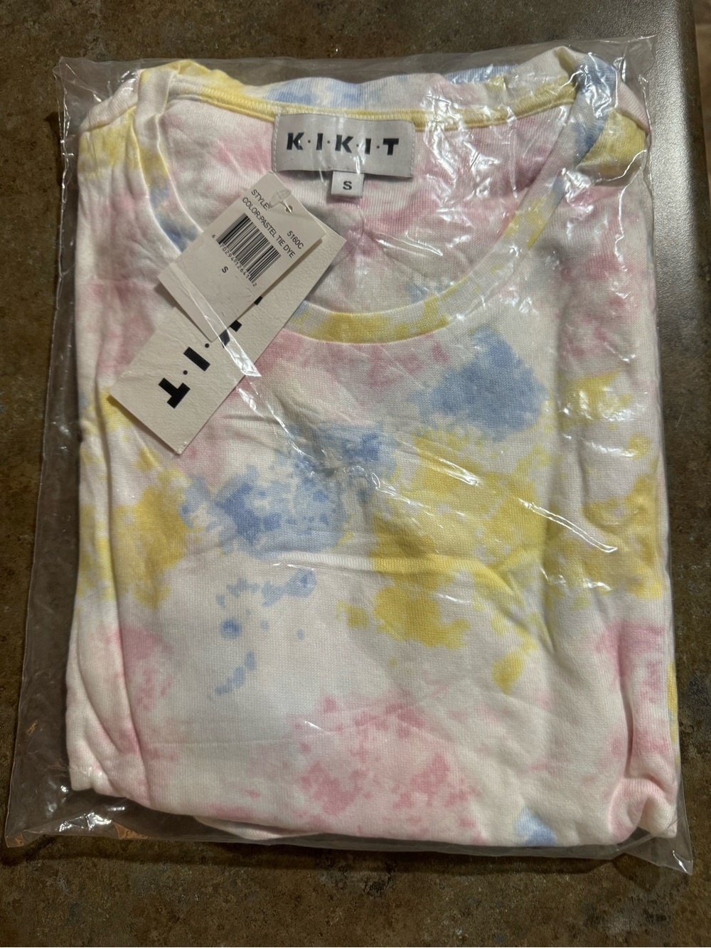 NWT - Kikit Pastel Tie Dye Long Sleeve Pajama Short Set - (Small)